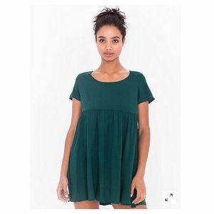 American apparel dark evergreen babydoll dress